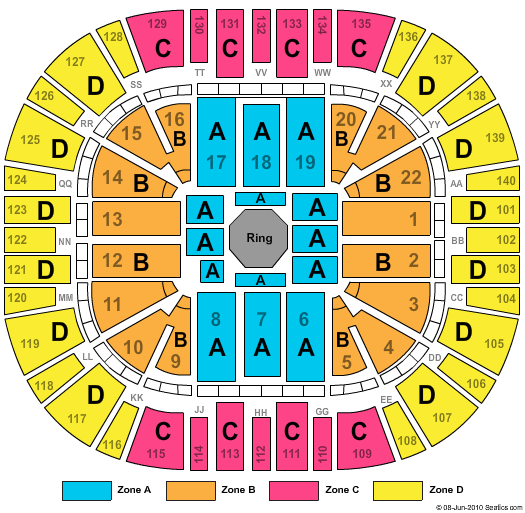Delta Center UFC On Versus Zone Seating Chart
